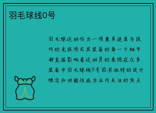 羽毛球线0号